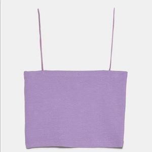Zara purple spaghetti crop top